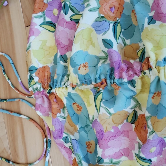 ZARA Floral ruched halter top - Picture 7 of 13